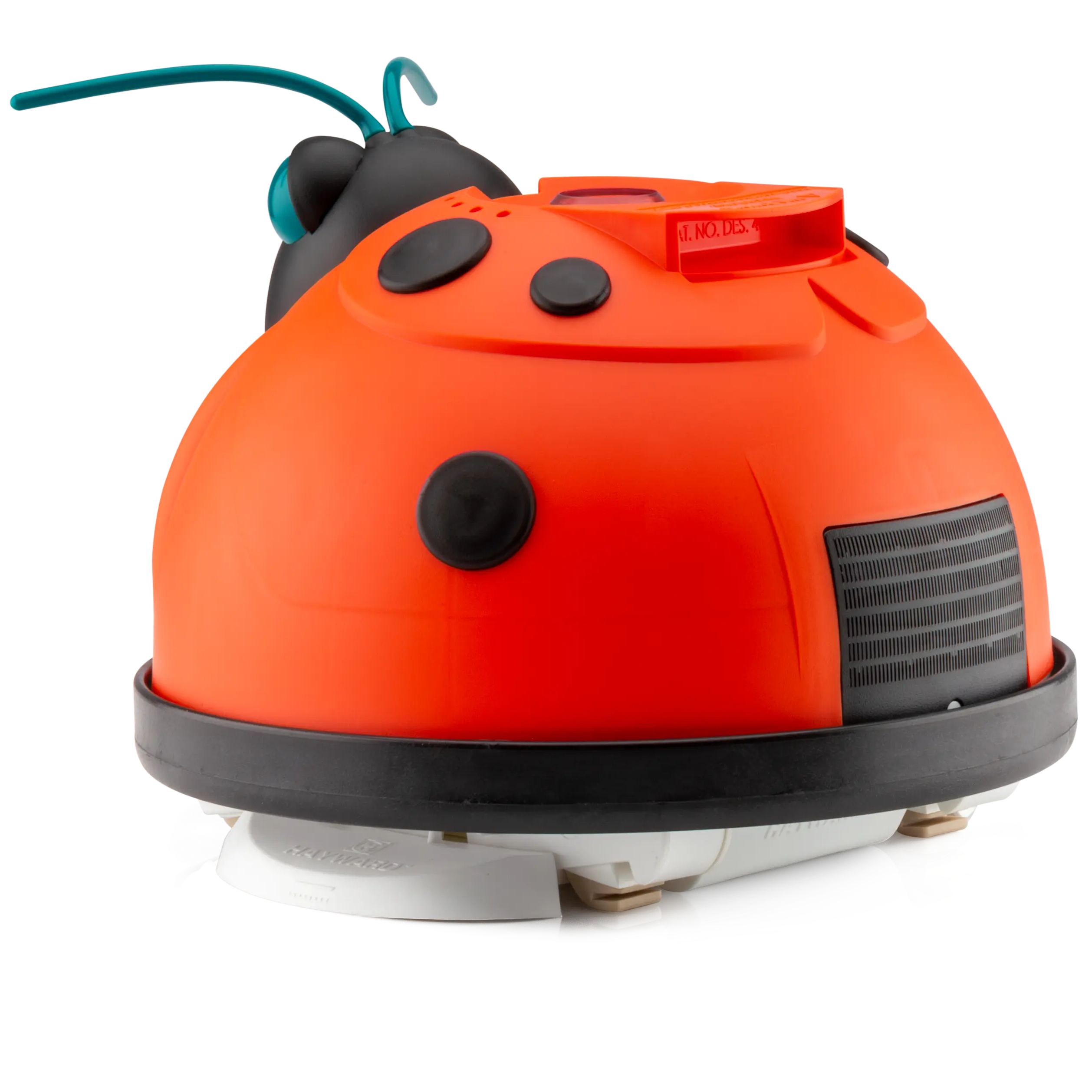 Orange and black cleaning device on a white background