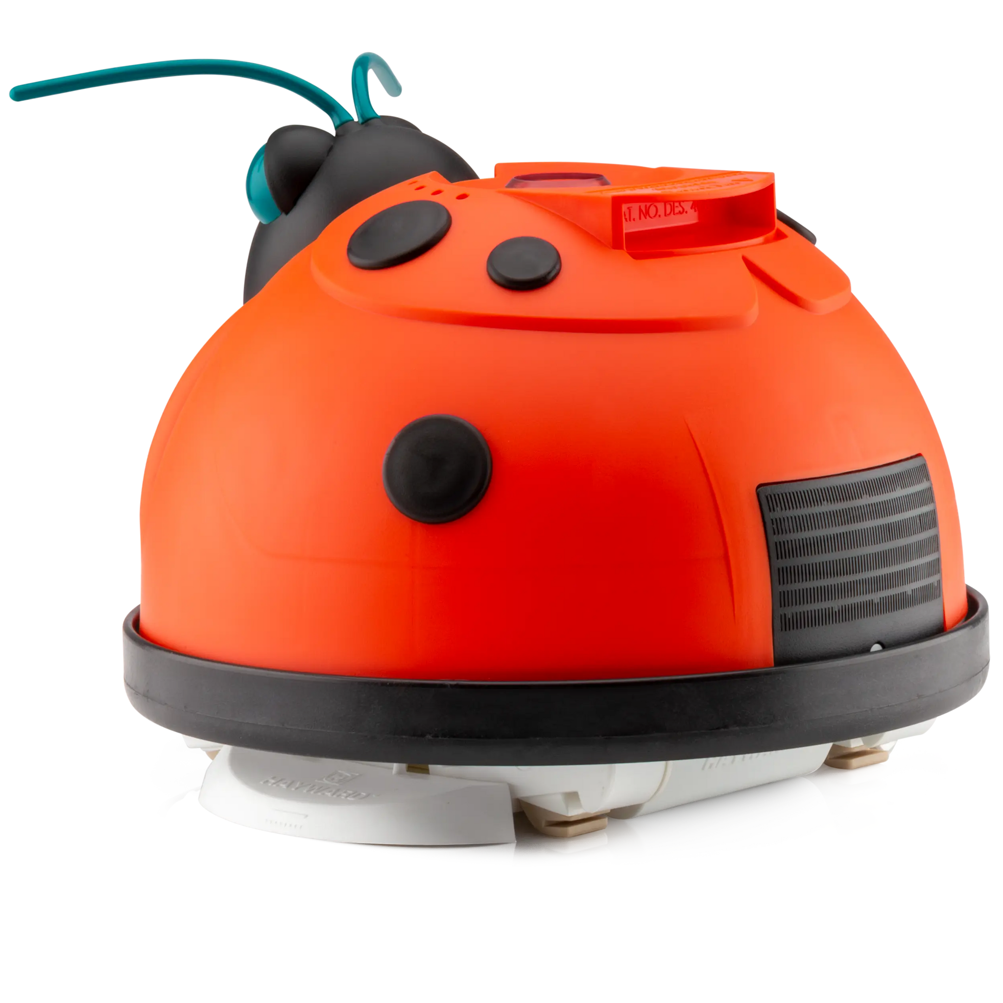 Orange and black cleaning device on a white background